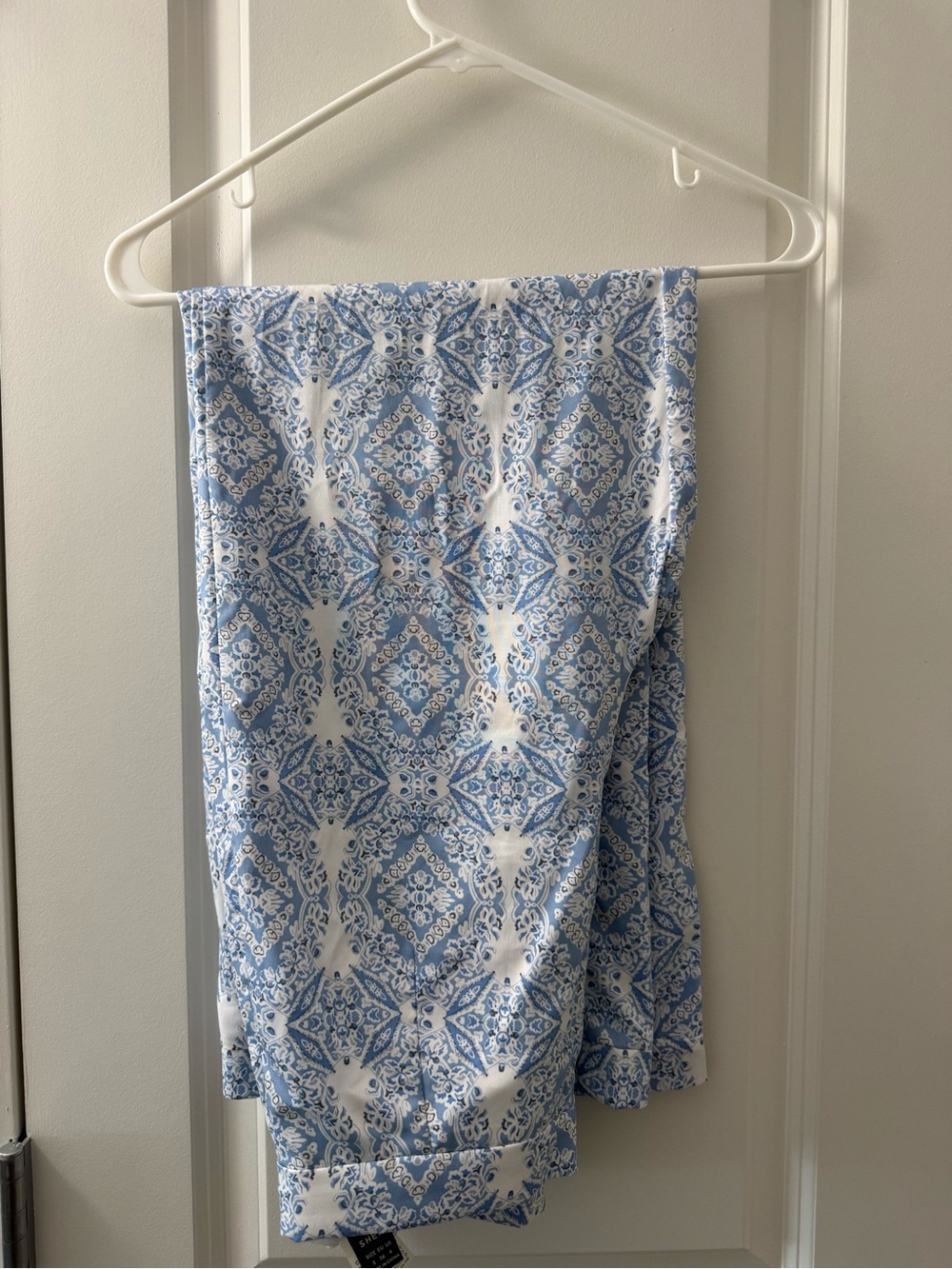 Blue and White Printed Women’s Pants
